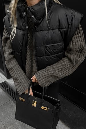 Dark Grey Pull oversize en maille côtelée