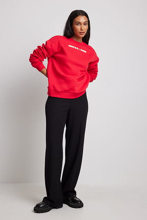 Red Sweatshirt surdimensionné à col rond