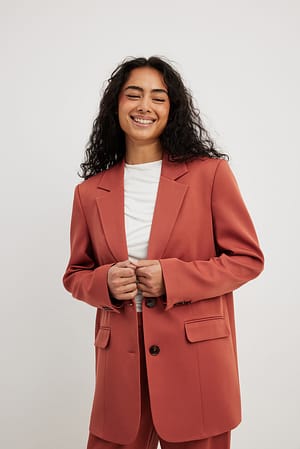 Rust Blazer oversize à surpiqûres