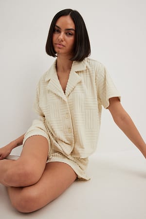 Offwhite Chemise oversize en tissu éponge