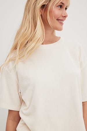 Offwhite T-shirt oversize en tissu éponge