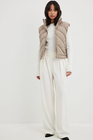 Taupe Gilet matelassé