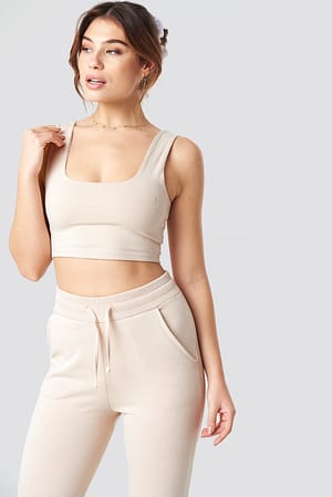 Beige Cropped Soft Singlet