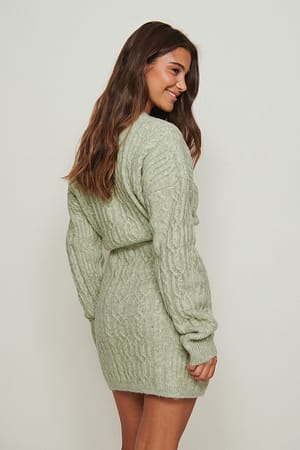 Mint Robe mini en maille à taille marquée