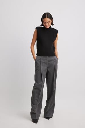 Grey Pantalon de tailleur avec poches