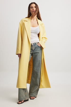 Yellow Pocket Detailed Coat