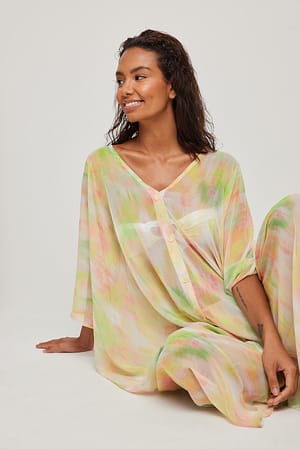 Soft Floral Pattern Printed Caftan