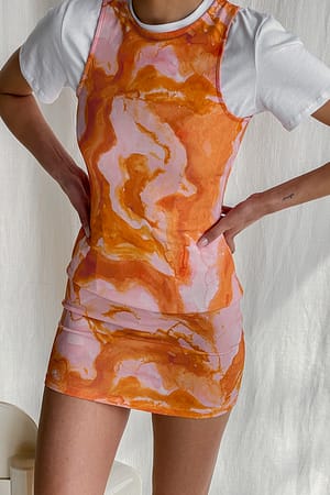 Watercolor Swirl Mini robe imprimée