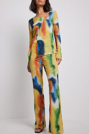 Print Pantalon transparent imprimé