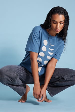 Dark Blue Tee-shirt imprimé