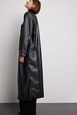 Black Manteau style blazer en simili cuir