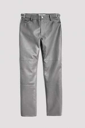 Grey Pantalon faux cuir