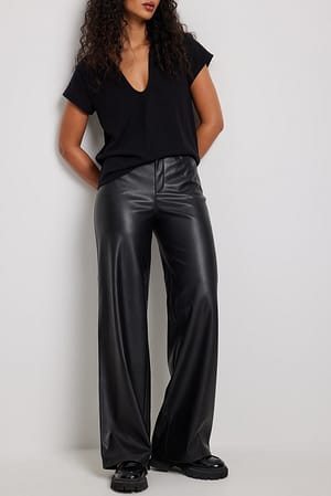 Black Pantalon faux cuir