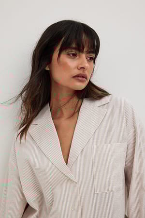Beige Stripe Chemise de pyjama