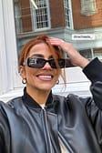 Black Lunettes de soleil larges au look rétro recyclées