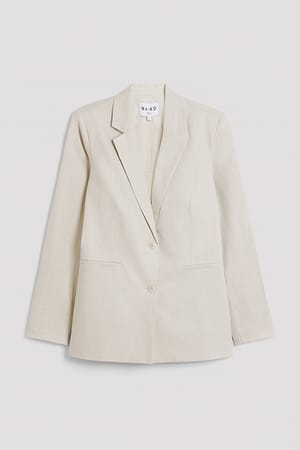 Beige Blazer classique en lin