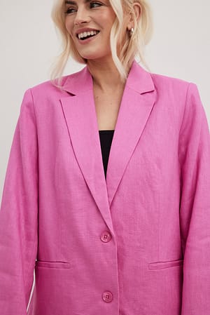 Pink Blazer classique en lin