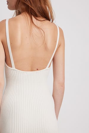 Offwhite Robe mini en maille côtelée