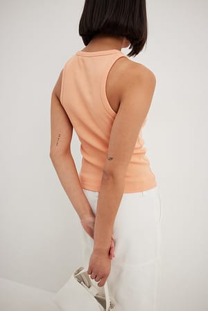 Peach Tank-top côtelé