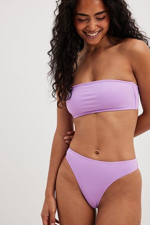 Purple Culotte de bikini côtelée