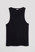 Black Tank-top côtelé