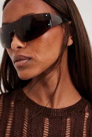 Brown Lunettes de soleil sans cerclage