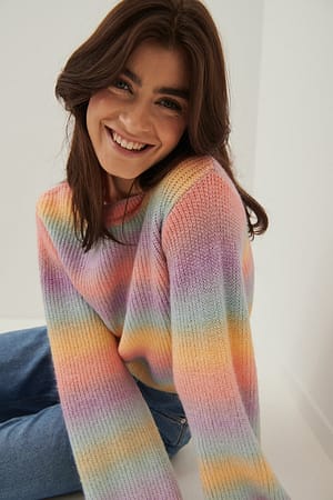 Multicolor Pull tricoté col rond