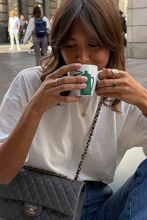 Offwhite T-shirt à col rond oversize bio