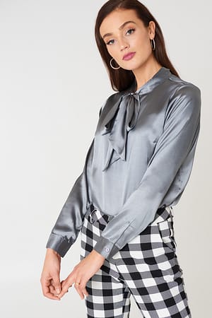 Grey Maya Satin Shirt