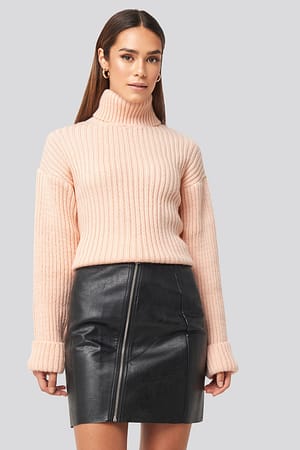 Black Rut&Circle Nellie PU Skirt