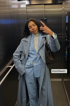 Blue Trench à boucle, PU