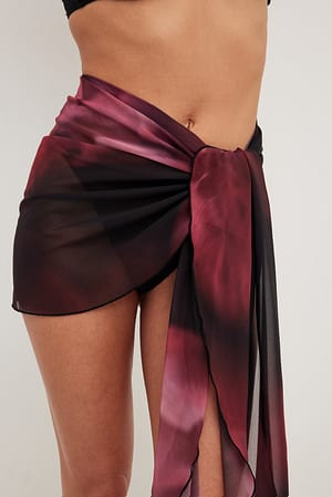 Red Intense Flowers Sarong