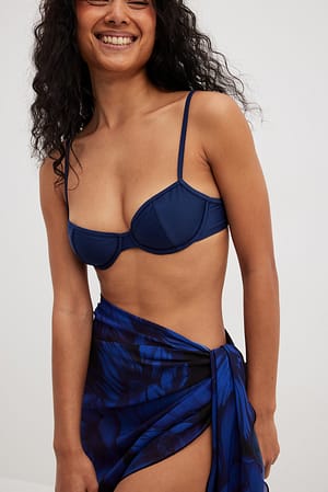 Navy Blue Flower Sarong