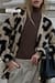 Cardigan en tricot brossé surdimensionné léopard