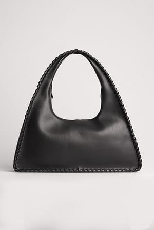 Black Sac porté épaule à coutures apparentes