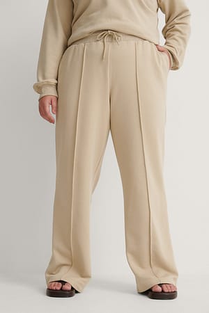 Beige Pantalon de survêtement à coutures apparentes
