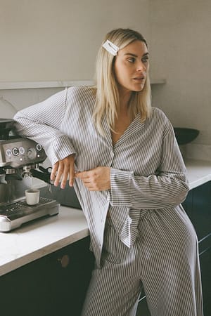 Blue Stripe Chemise en seersucker