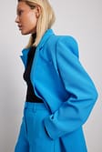 Blue Blazer oversize recyclé à épaules saillantes