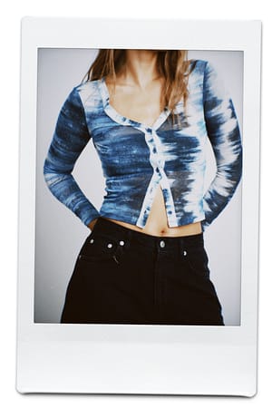 Blue Print Cardigan boutonné transparent