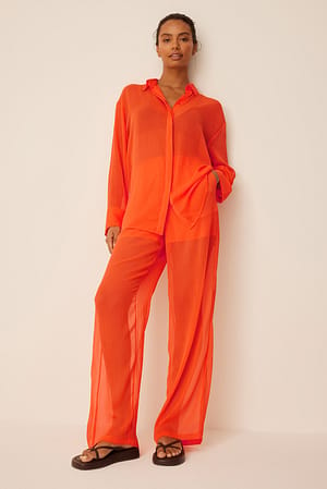 Orange Pantalon transparent