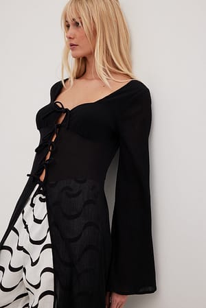 Black Caftan long transparent
