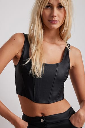 Black Haut style corset brillant