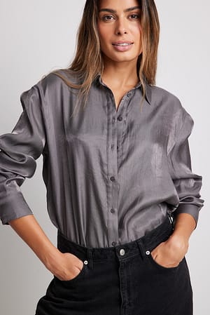 Grey Chemise brillante structurée