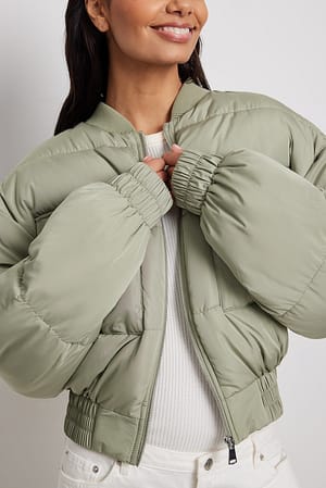 Light Green Bomber court matelassé