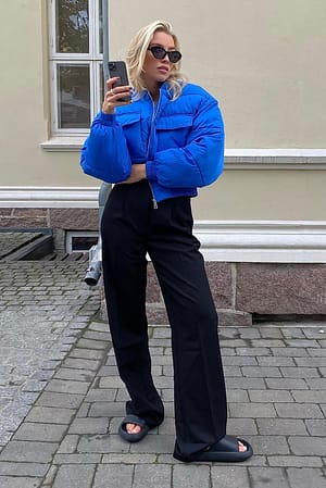 Blue Bomber court matelassé
