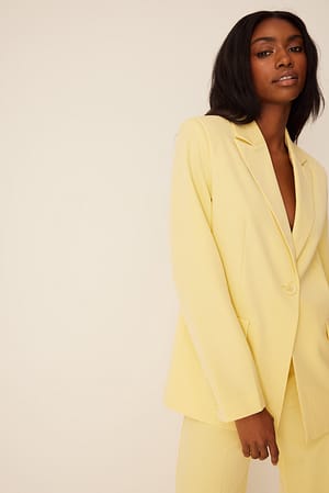 Yellow Blazer oversize un bouton