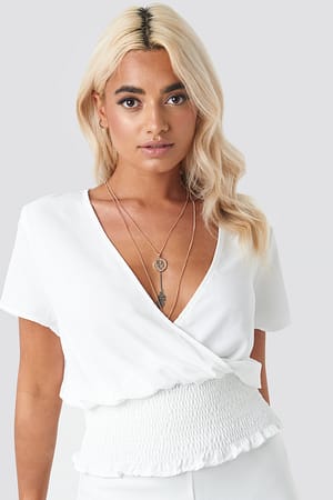 Cream Sisters Point Githa Short Sleeve Blouse