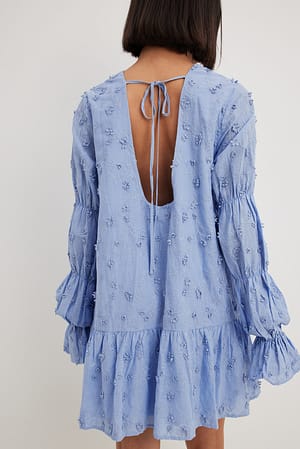 Light Blue Robe à détails sur les manches