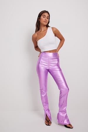 Pink Jean slim fendu