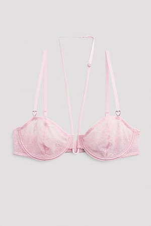 Pink Soutien-gorge à armatures avec petit détail cœur